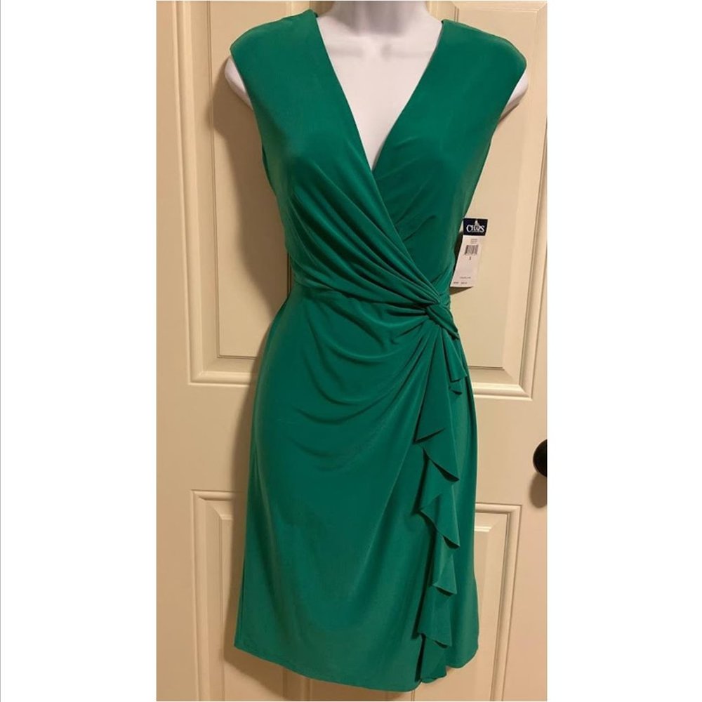 Women's Chaps Side Draped Dress in Green